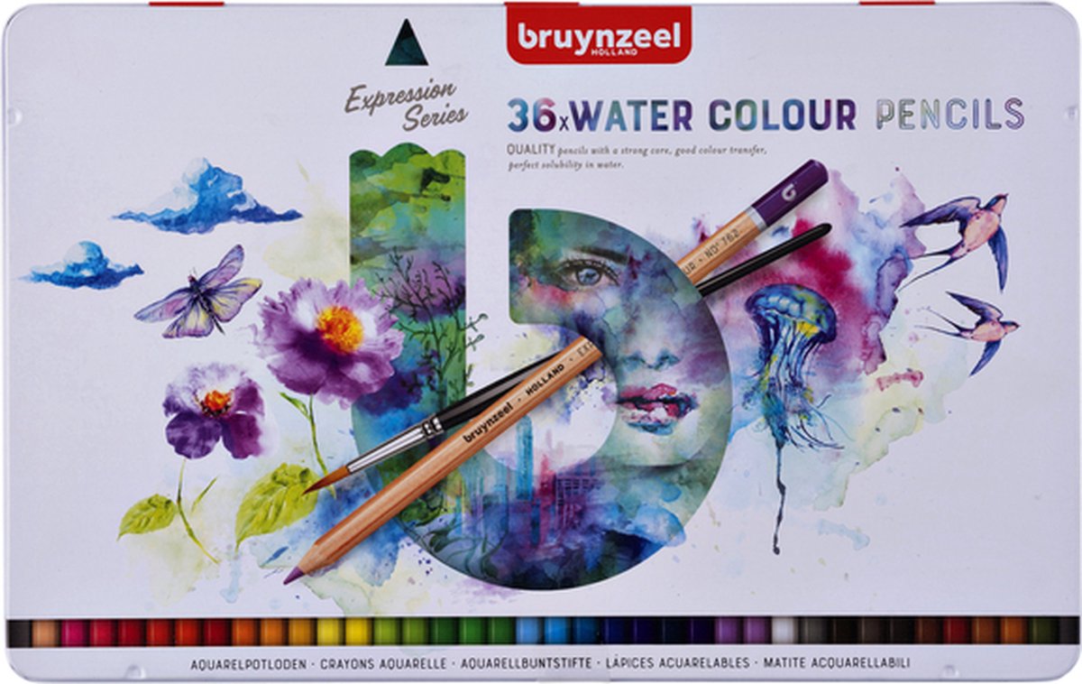 Kleurpotloden Bruynzeel aquarel Expression blik à 36 stuks assorti | 4 stuks